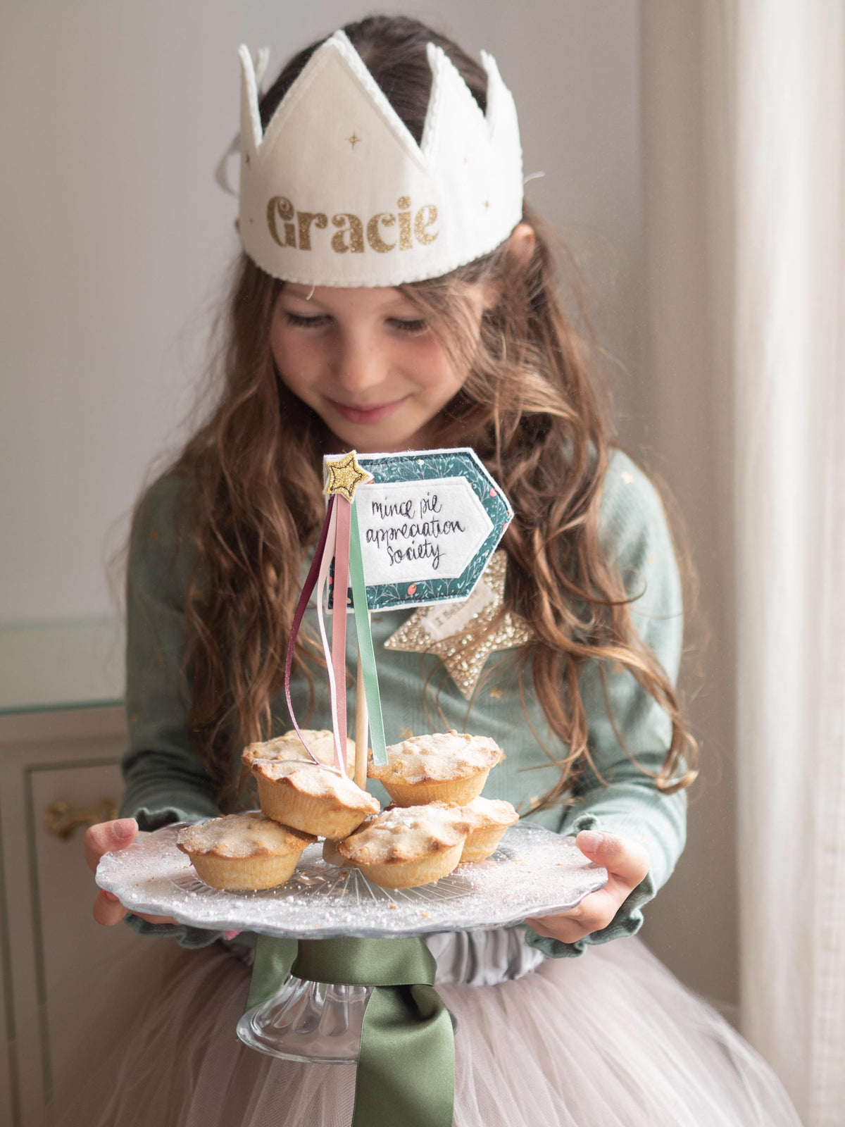 Mince Pie Appreciation Society cake topper flag decoration