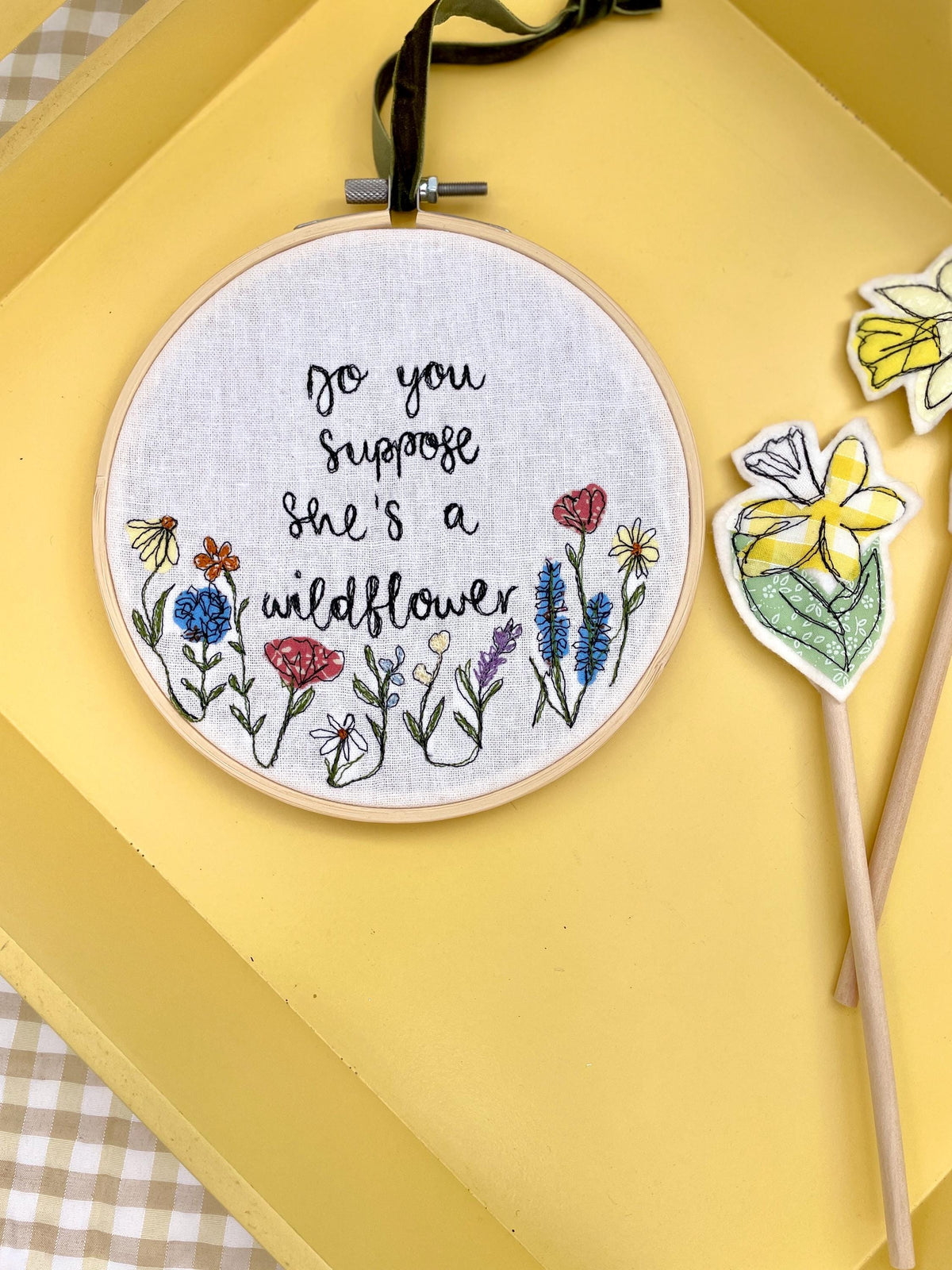 Do you suppose she’s a wildflower freehand embroidered decorative hoop