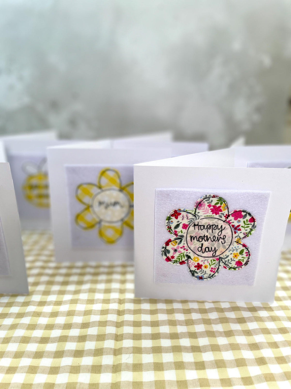 Floral design freehand embroidered Mother’s Day card