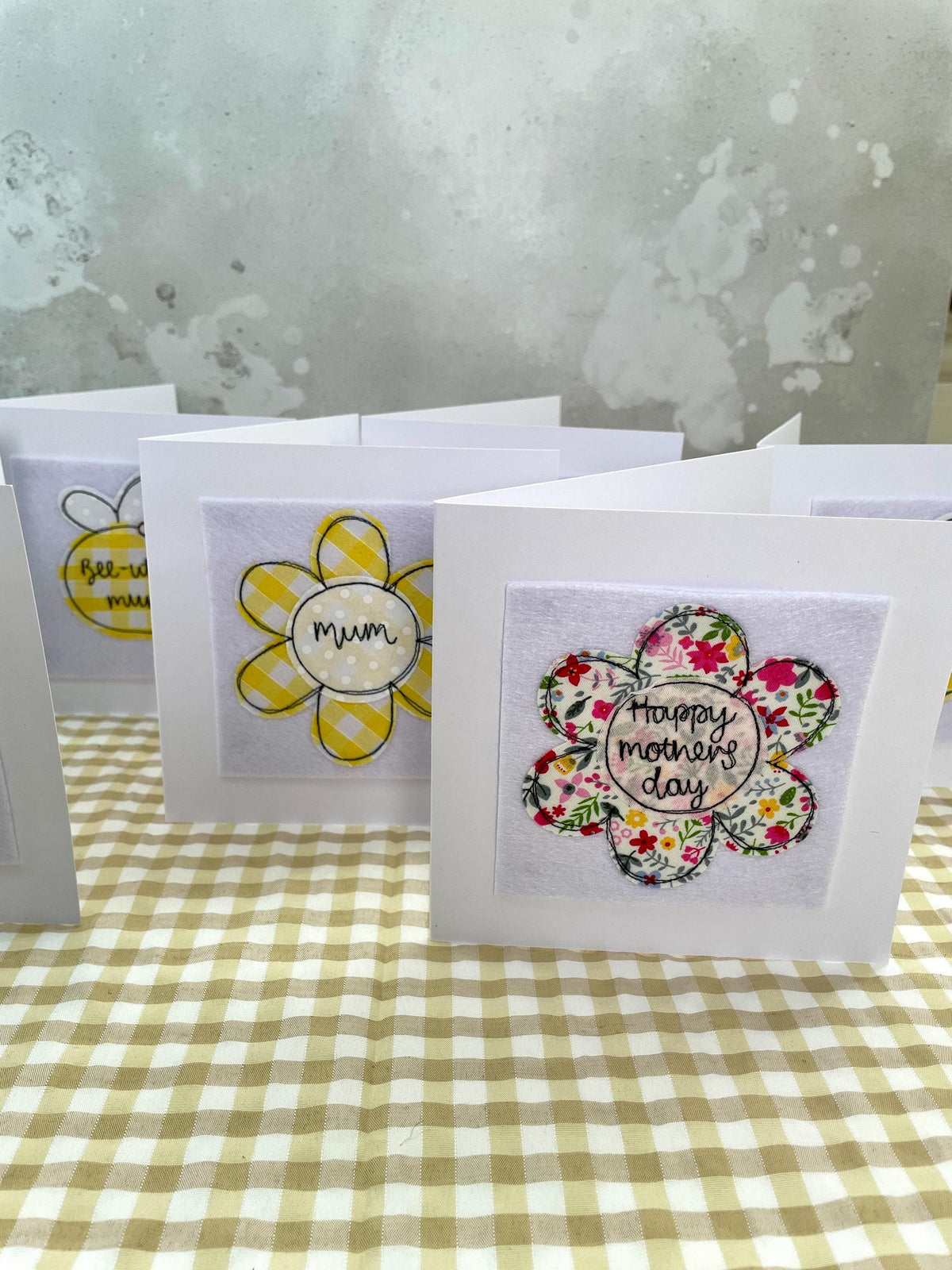 Floral design freehand embroidered Mother’s Day card
