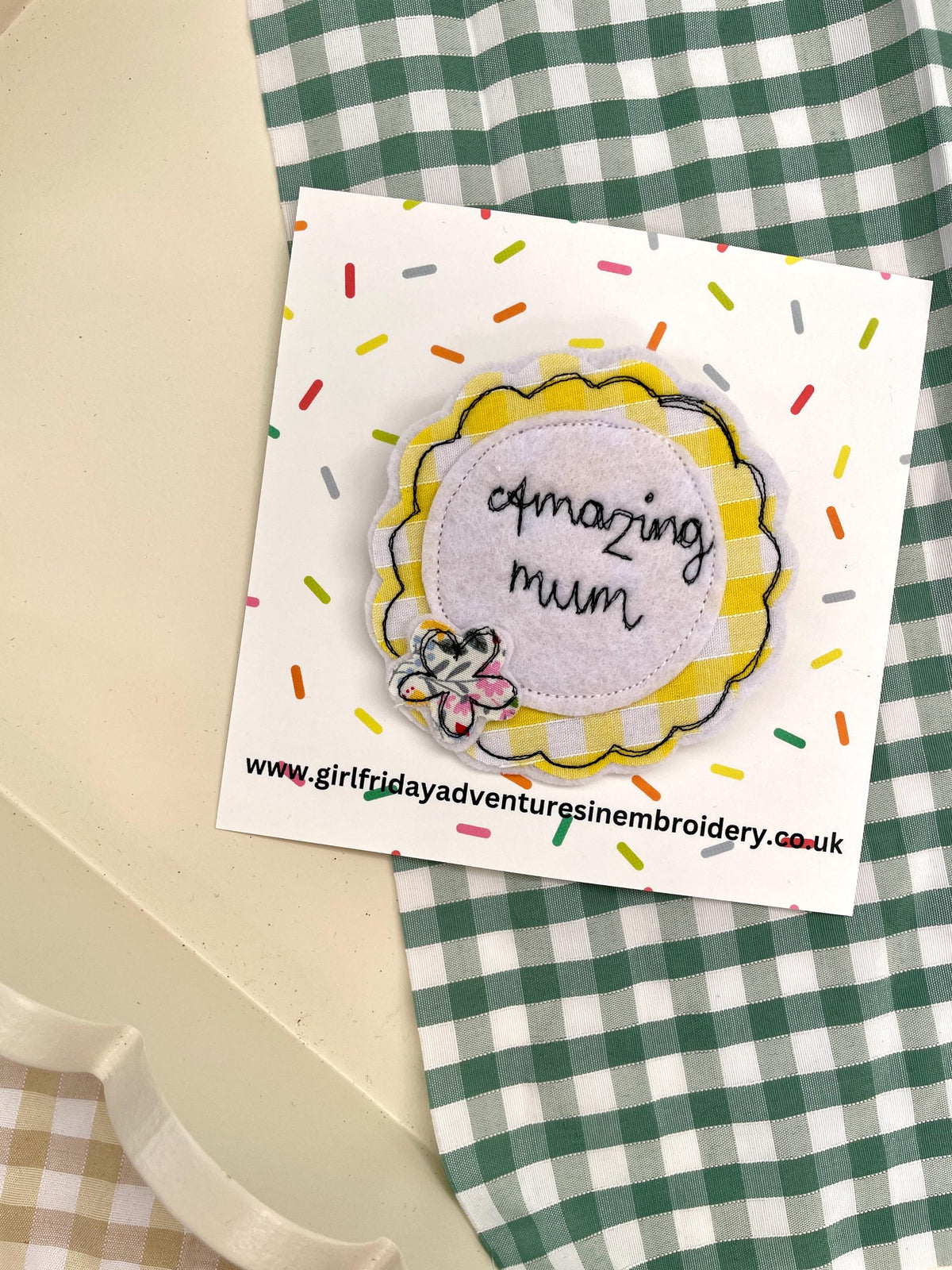 Personalised Mother’s Day badge