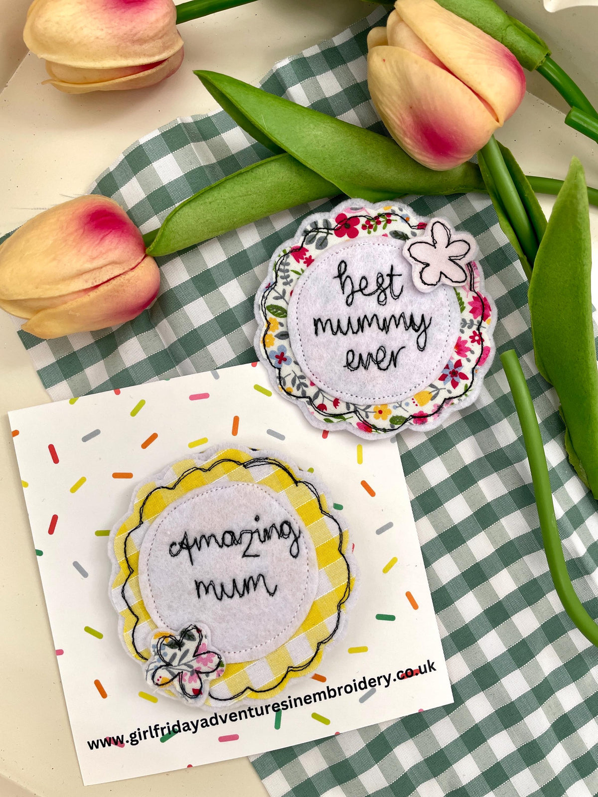 Personalised Mother’s Day badge