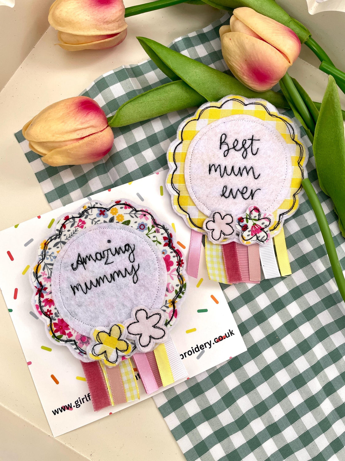 Mother’s Day Rosette badge. Amazing mum rosette. Best mum ever rosette