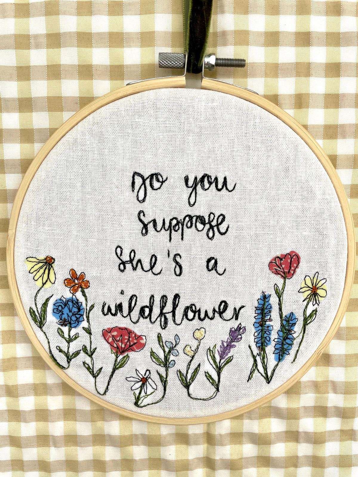 Do you suppose she’s a wildflower freehand embroidered decorative hoop
