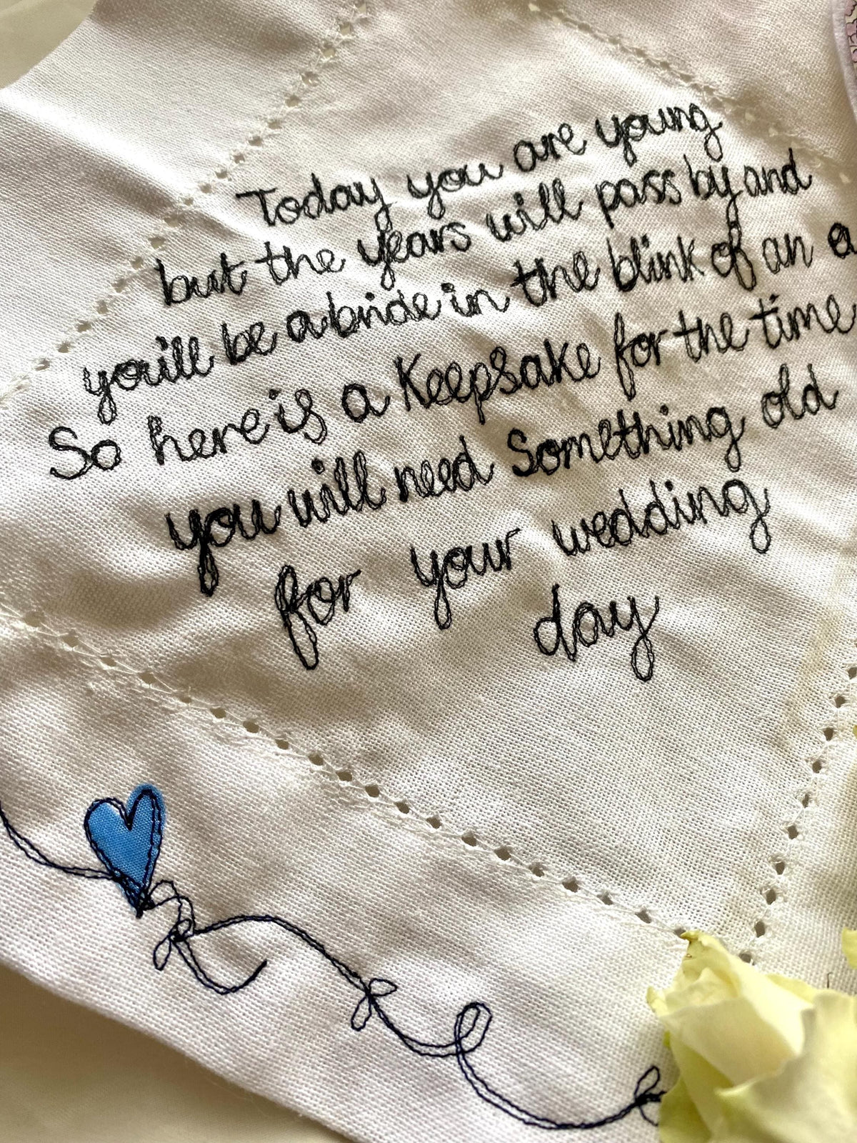 Custom Embroidered keepsake handkerchief
