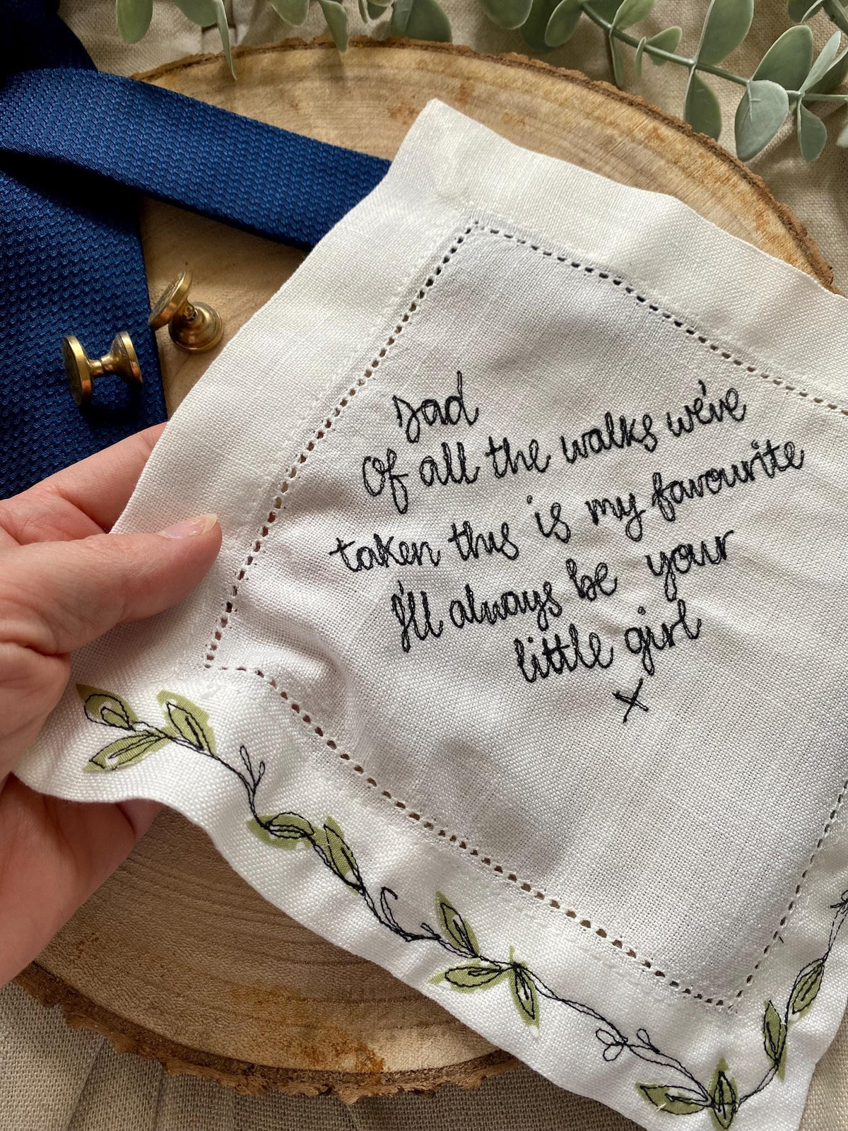 Custom Embroidered keepsake handkerchief