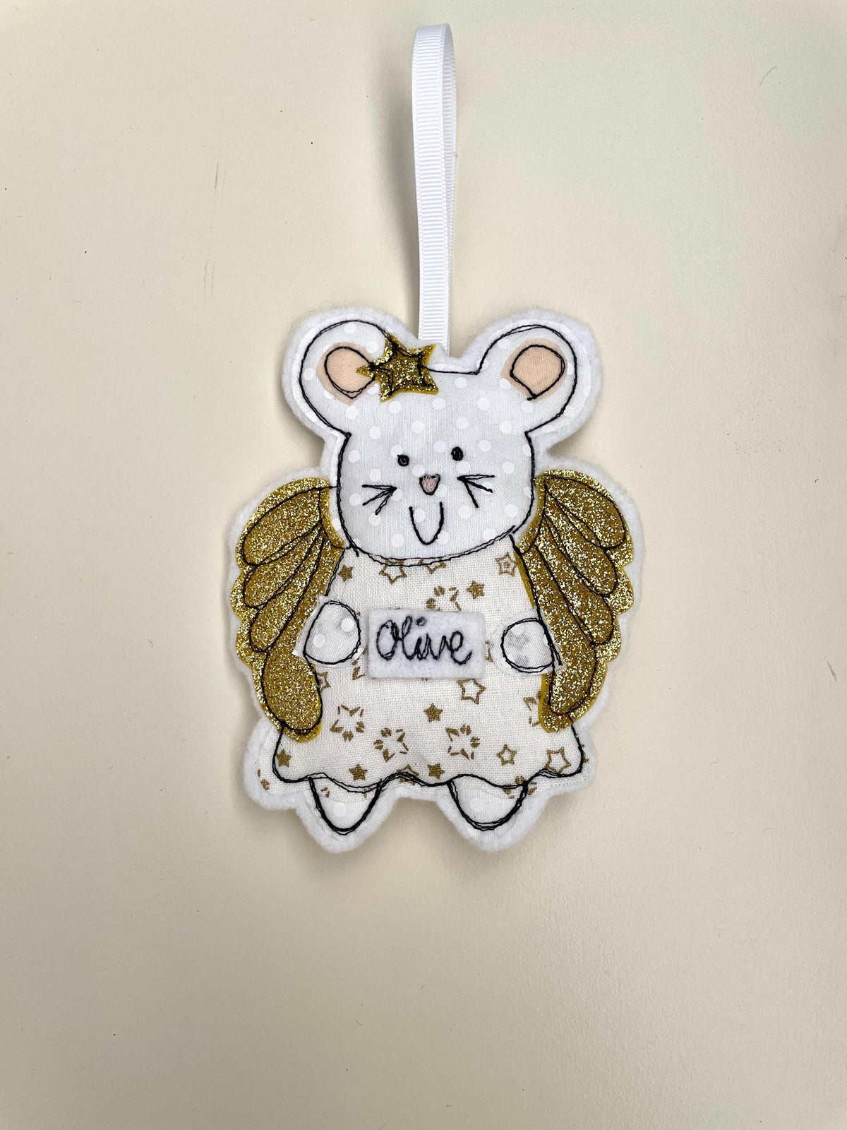 Christmas angel mouse personalised decoration