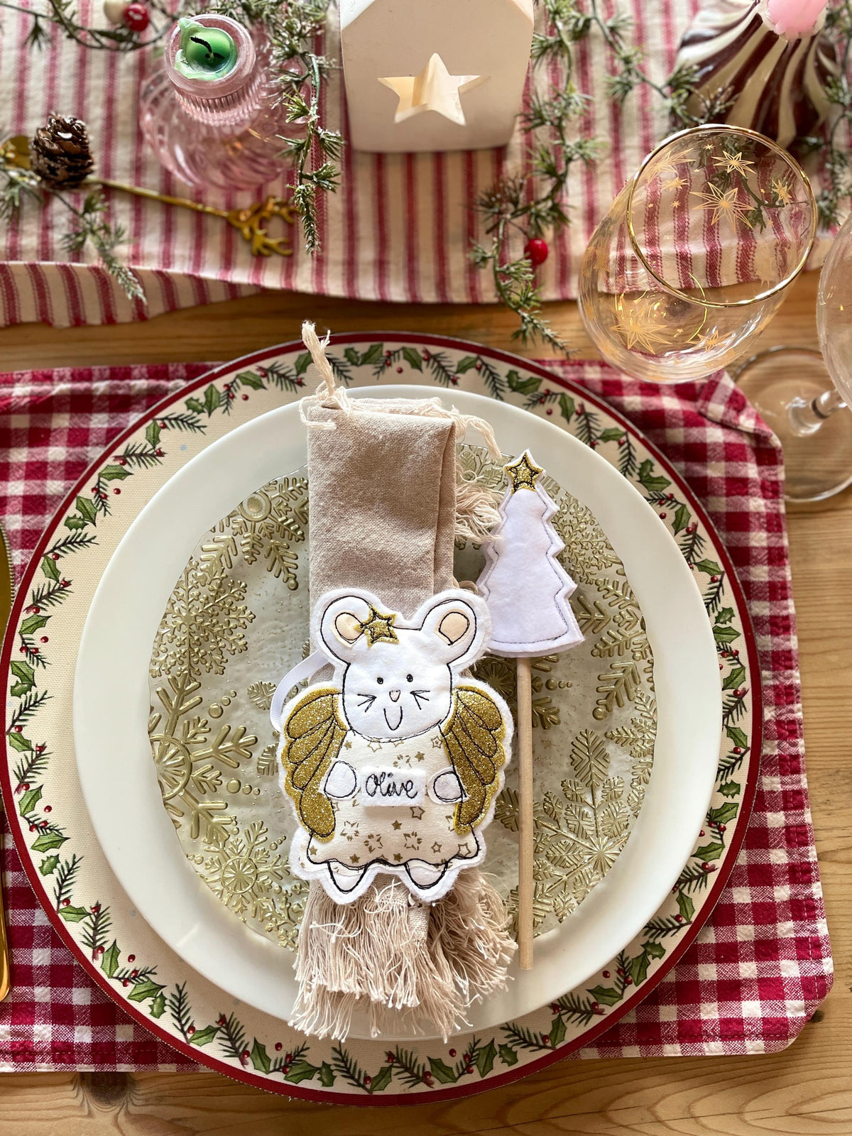 Christmas angel mouse personalised decoration
