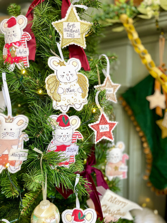 Christmas angel mouse personalised decoration