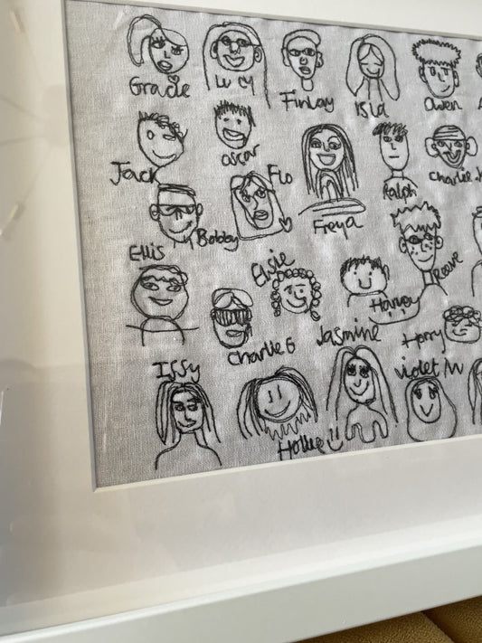 Thank you teacher keepsake kids drawing class picture black and white