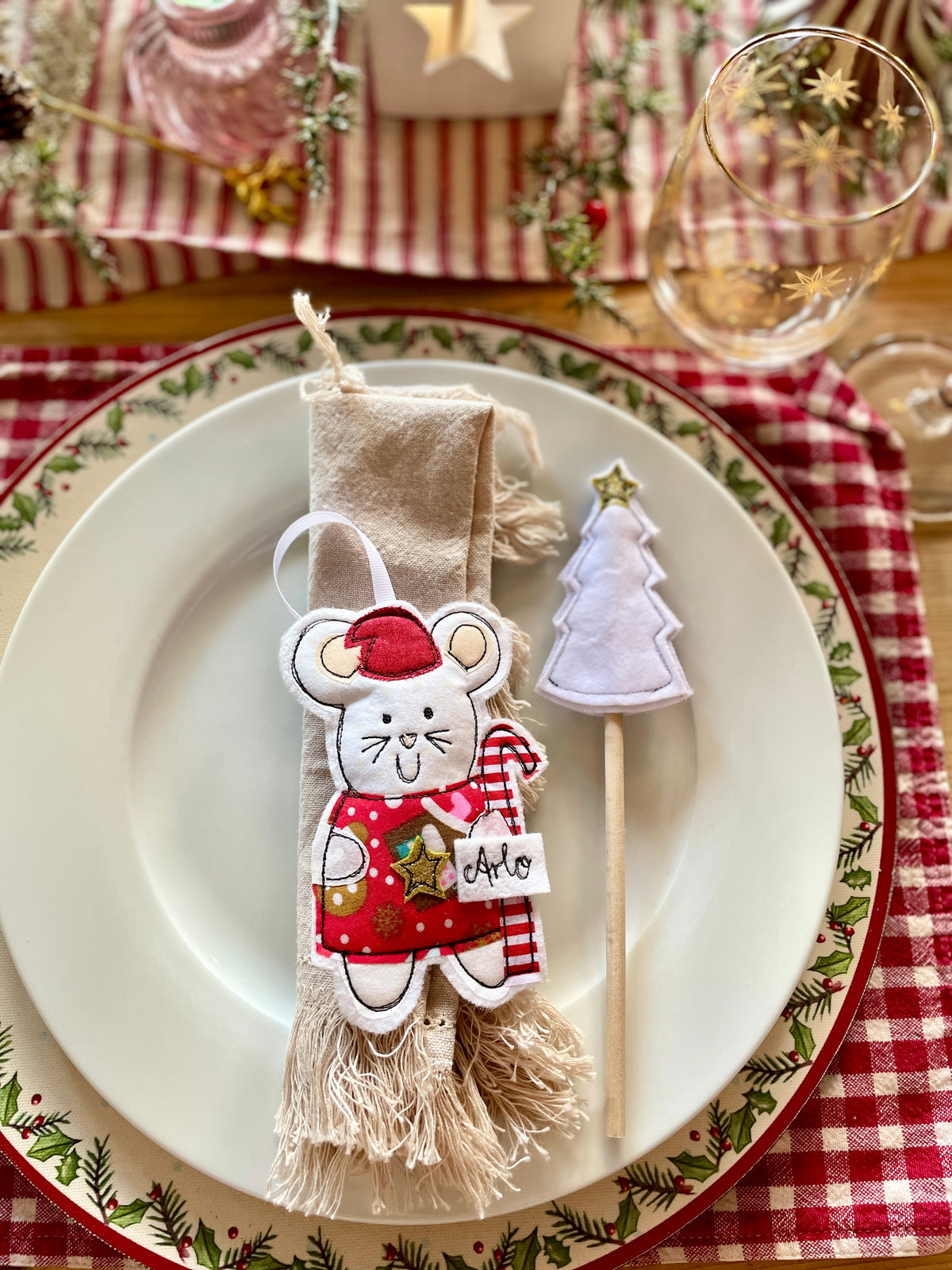 Christmas jumper mouse decoration handmade keepsake ornament