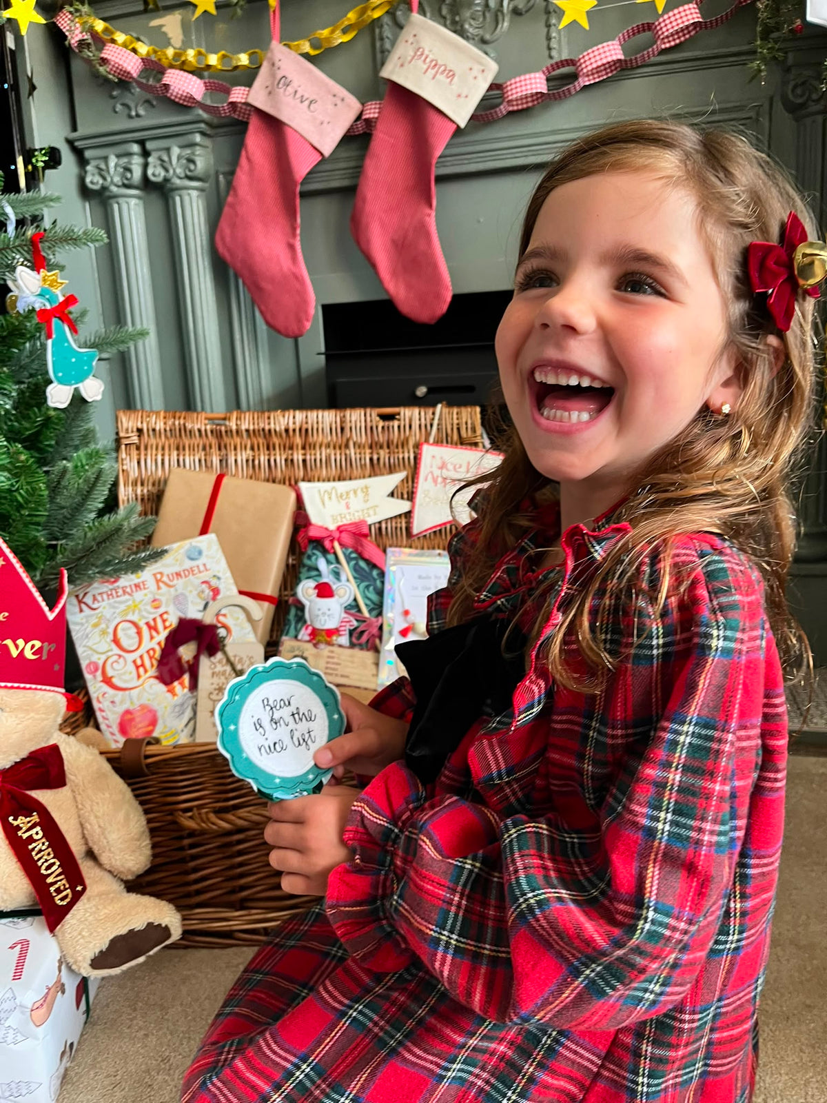 Personalised Christmas rosette badge