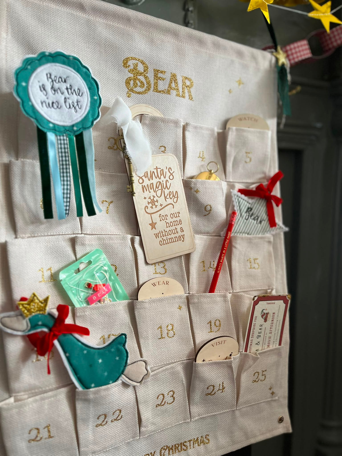 Personalised Christmas rosette badge